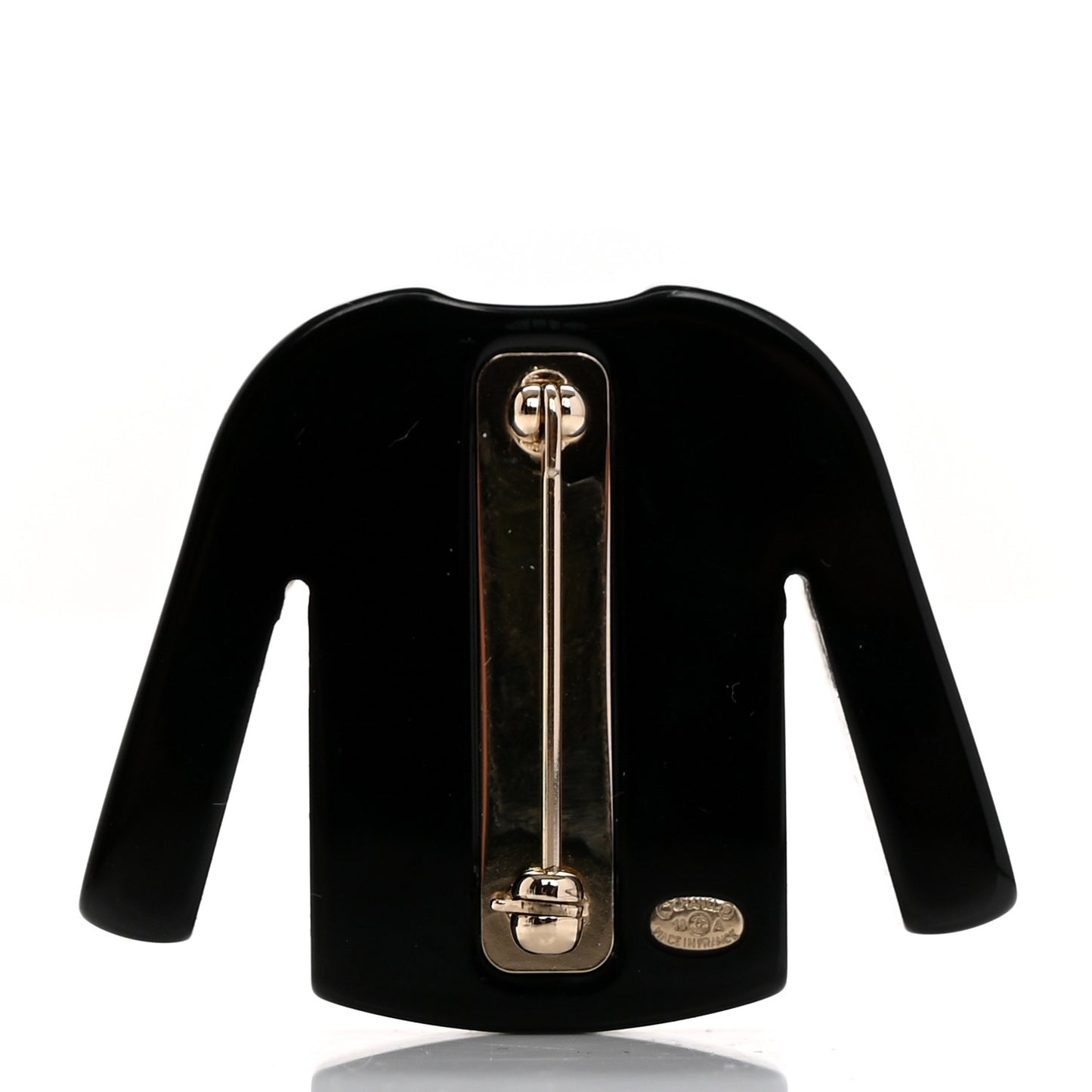 Resin Sweater CC Brooch Black White