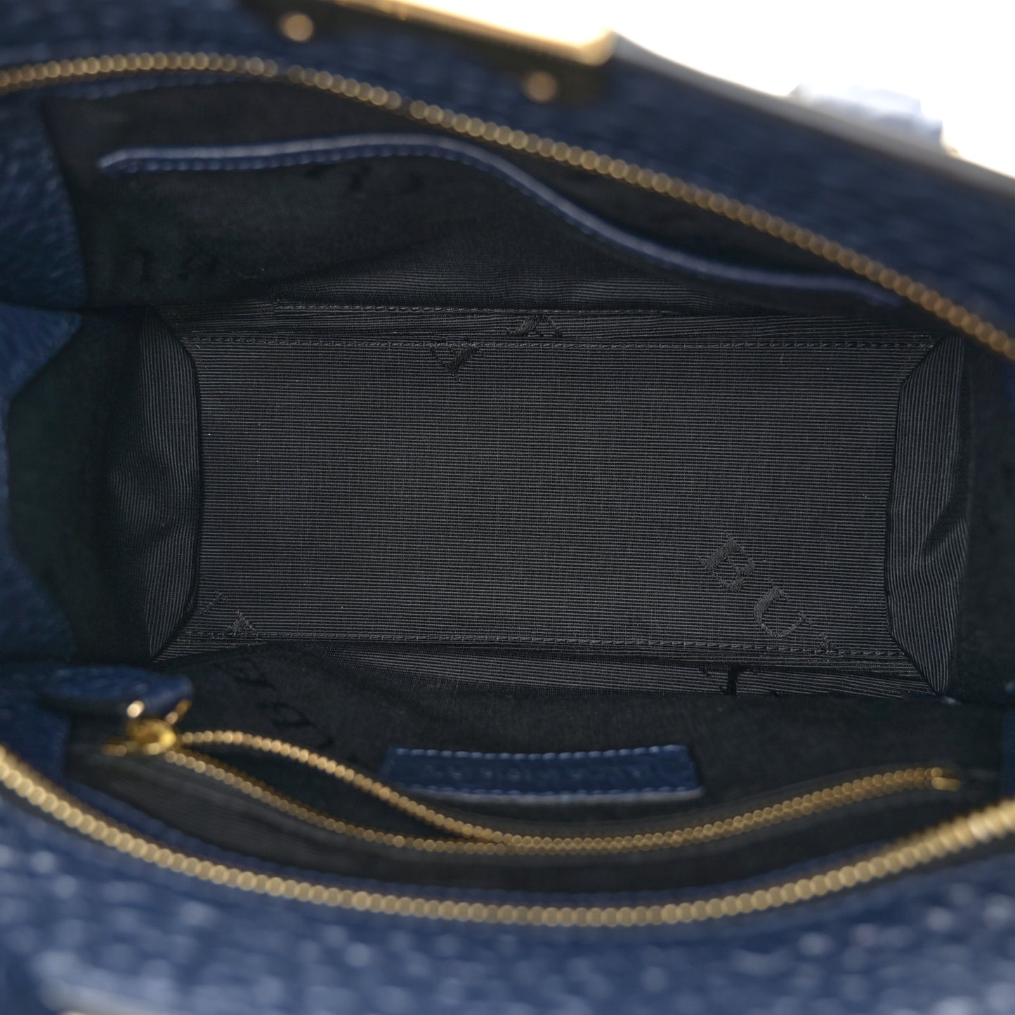 Signature Grain Small Clifton Bag Navy Blue