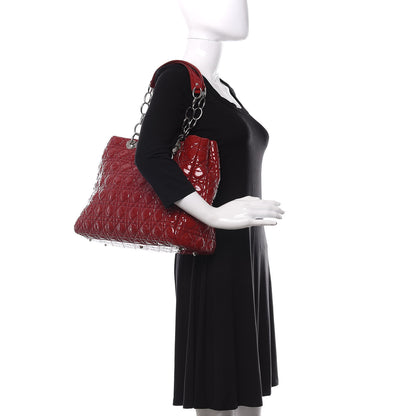 Christian Dior Patent Cannage Large Dior Soft Shopping Tote Red 2 of 10