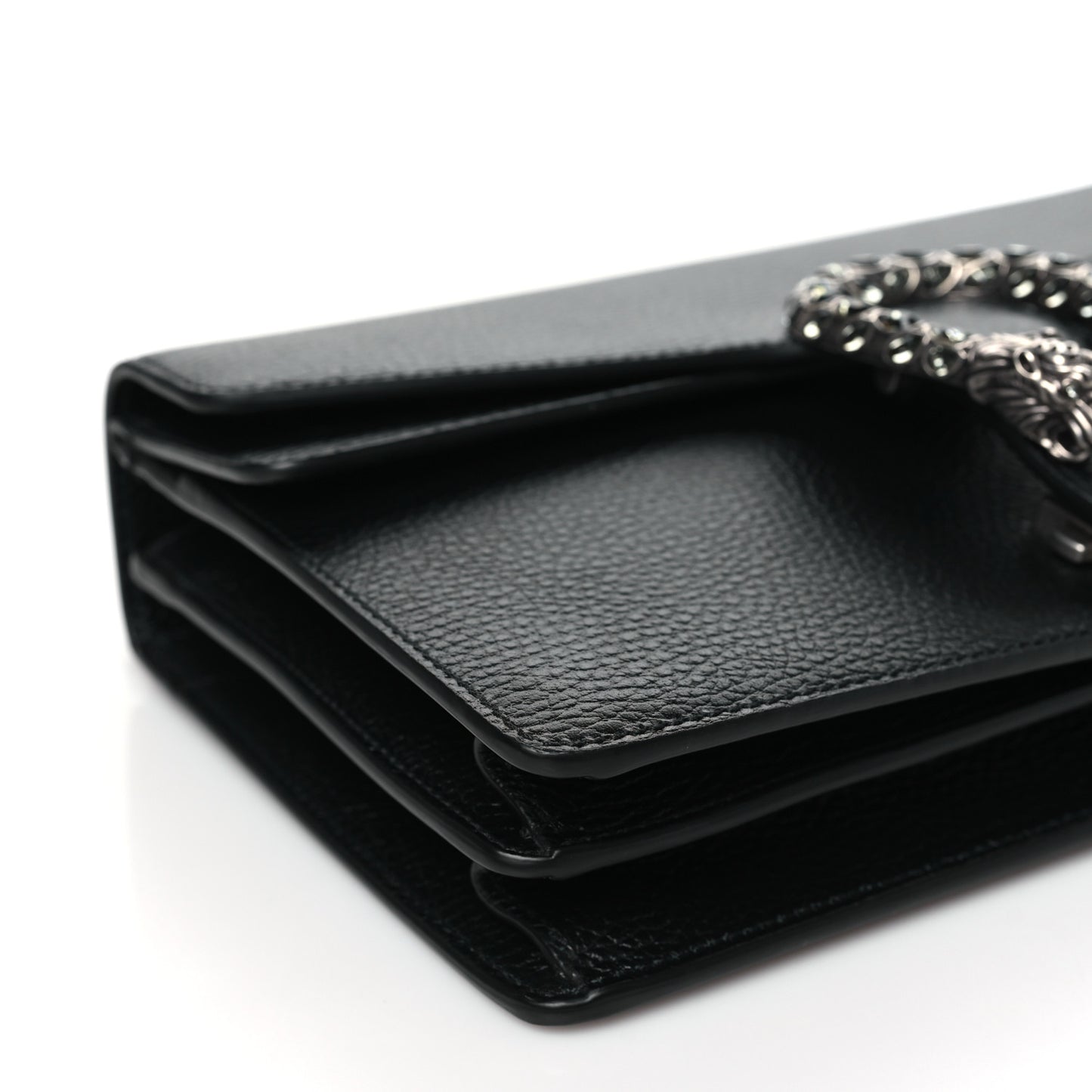 Pebbled Calfskin Small Dionysus Shoulder Bag Black