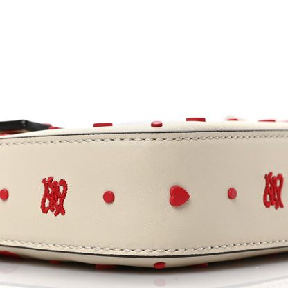 Fendi Vitello Burro Chinese Valentines Day Karligraphy Embroidered Baguette 1997 Pana Rosso Cardinale 9 of 18