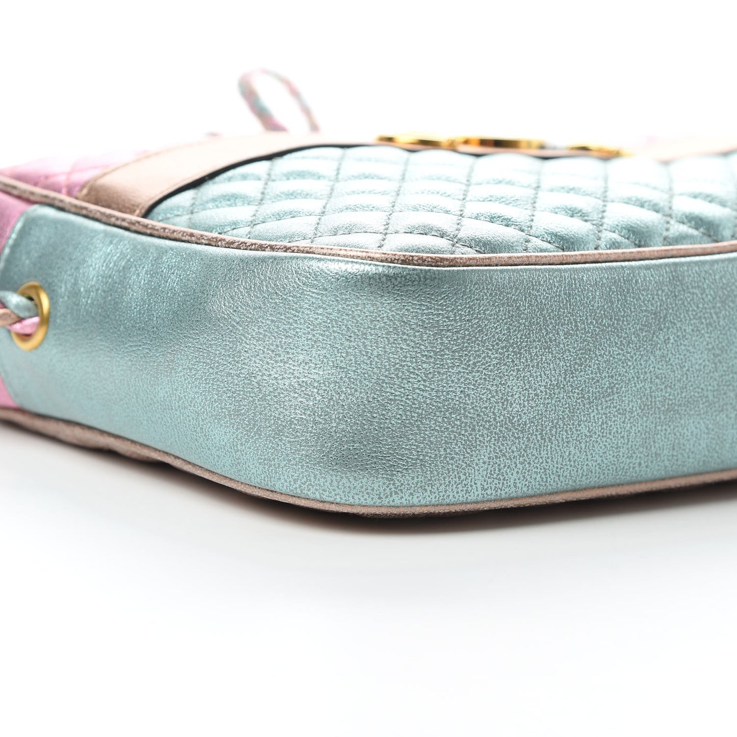 Laminated Nappa Trapuntata Small Zumi Shoulder Bag Rosa Lago Rame