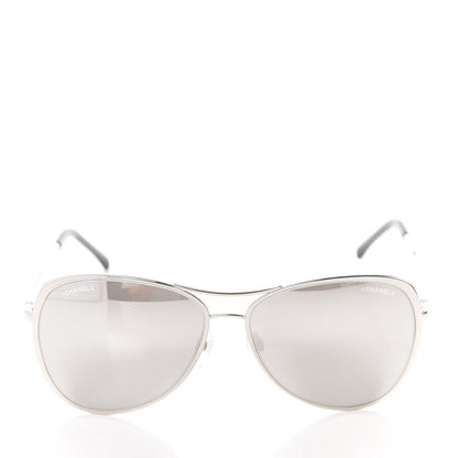 Chanel Mirrored Pilot Summer Sunglasses 4223 Silver 2 of 7