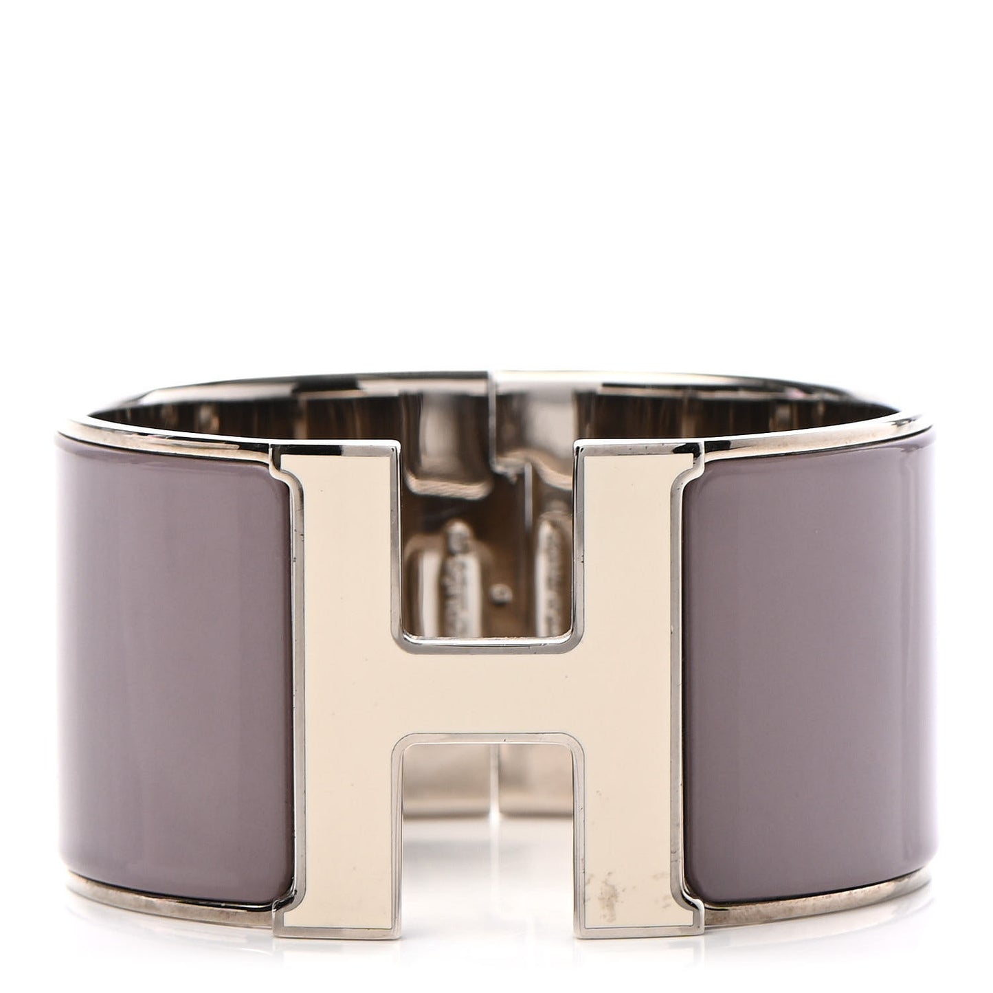 Enamel Extra Wide Clic Clac H Bracelet PM Parme White