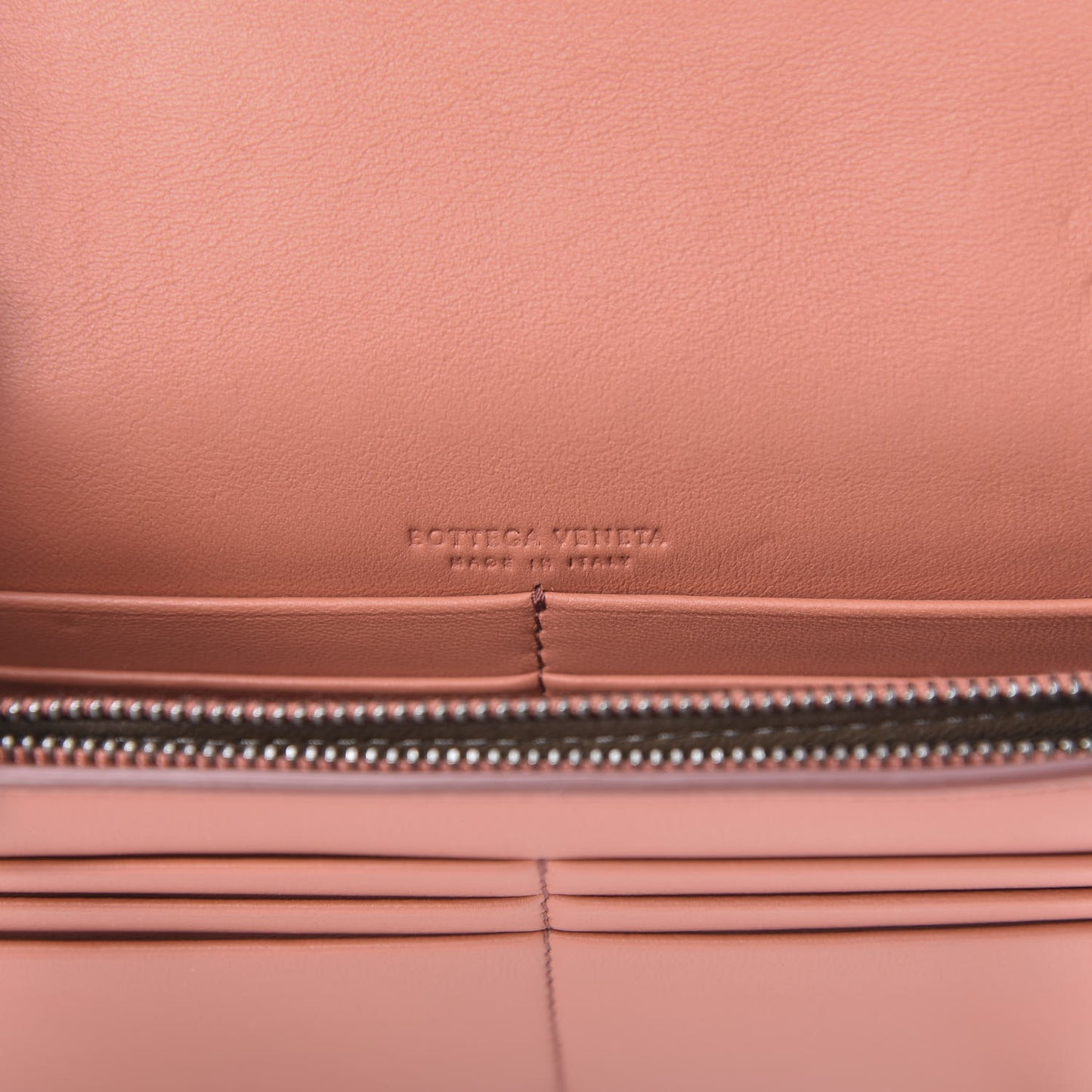 Nappa Ayers Intrecciato Butterfly Chain Wallet Corallo
