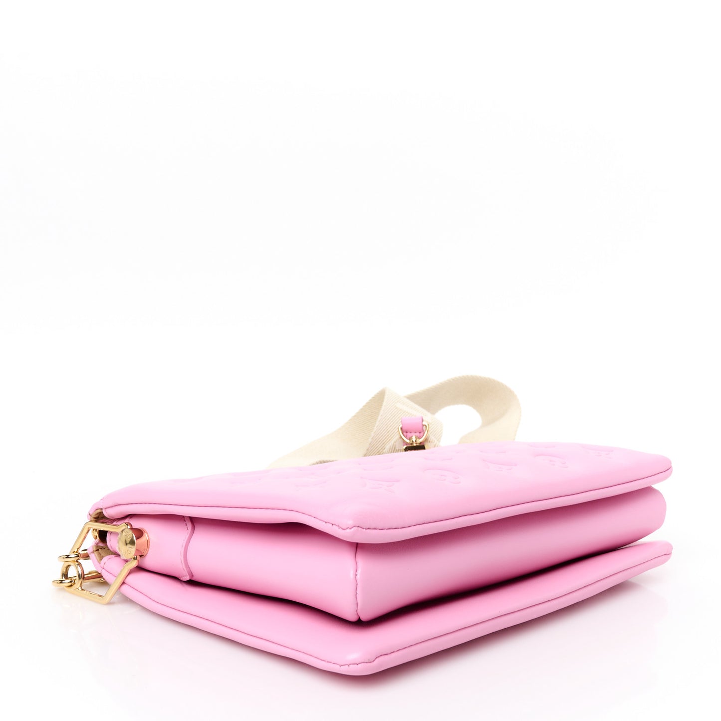 Lambskin Embossed Monogram Coussin PM Rose Bonbon