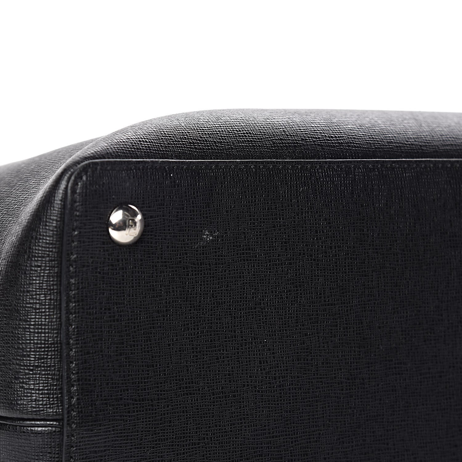 Fendi Vitello Elite Studded Monster Medium 2Jours Tote Black 9 of 13