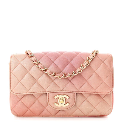 Chanel Metallic Lambskin Quilted Ombre Mini Rectangular Flap Pink 1 of 13