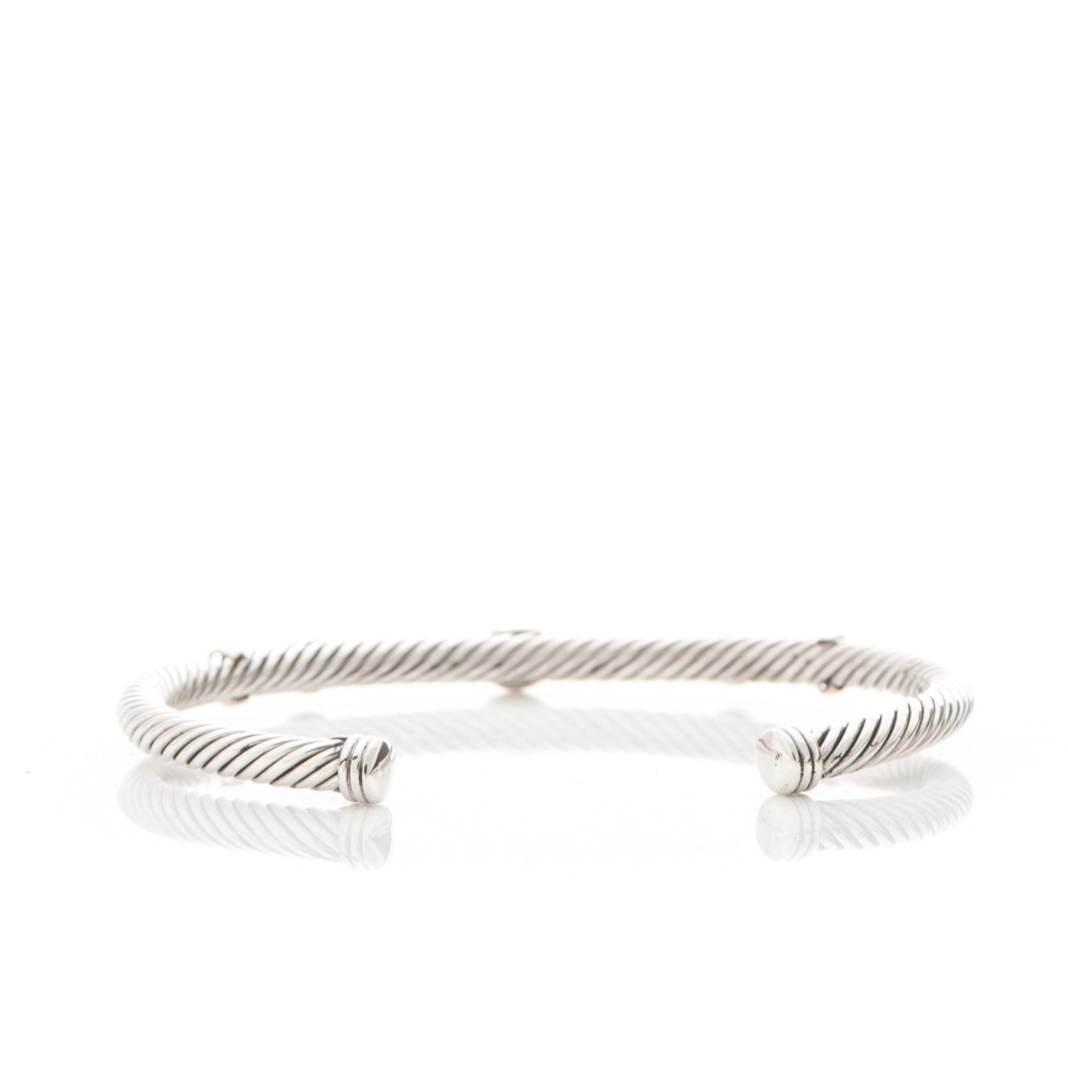 David Yurman Sterling Silver 18K Yellow Gold Garnet Black Onyx 4mm Renaissance Bracelet 3 of 4