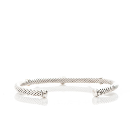 David Yurman Sterling Silver 18K Yellow Gold Garnet Black Onyx 4mm Renaissance Bracelet 3 of 4