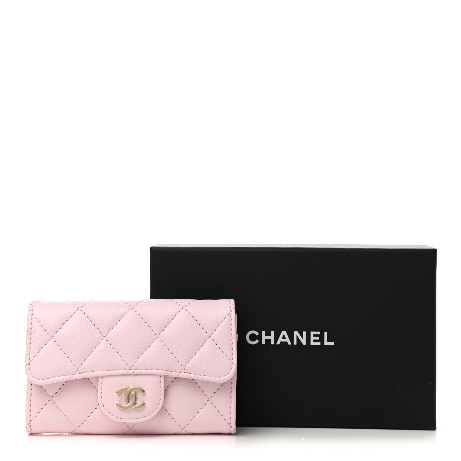 Chanel Caviar Quilted Flap Card Holder Wallet Light Pink 11 of 11