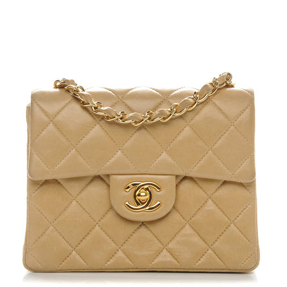 Chanel Lambskin Quilted Mini Square Flap Beige 1 of 14