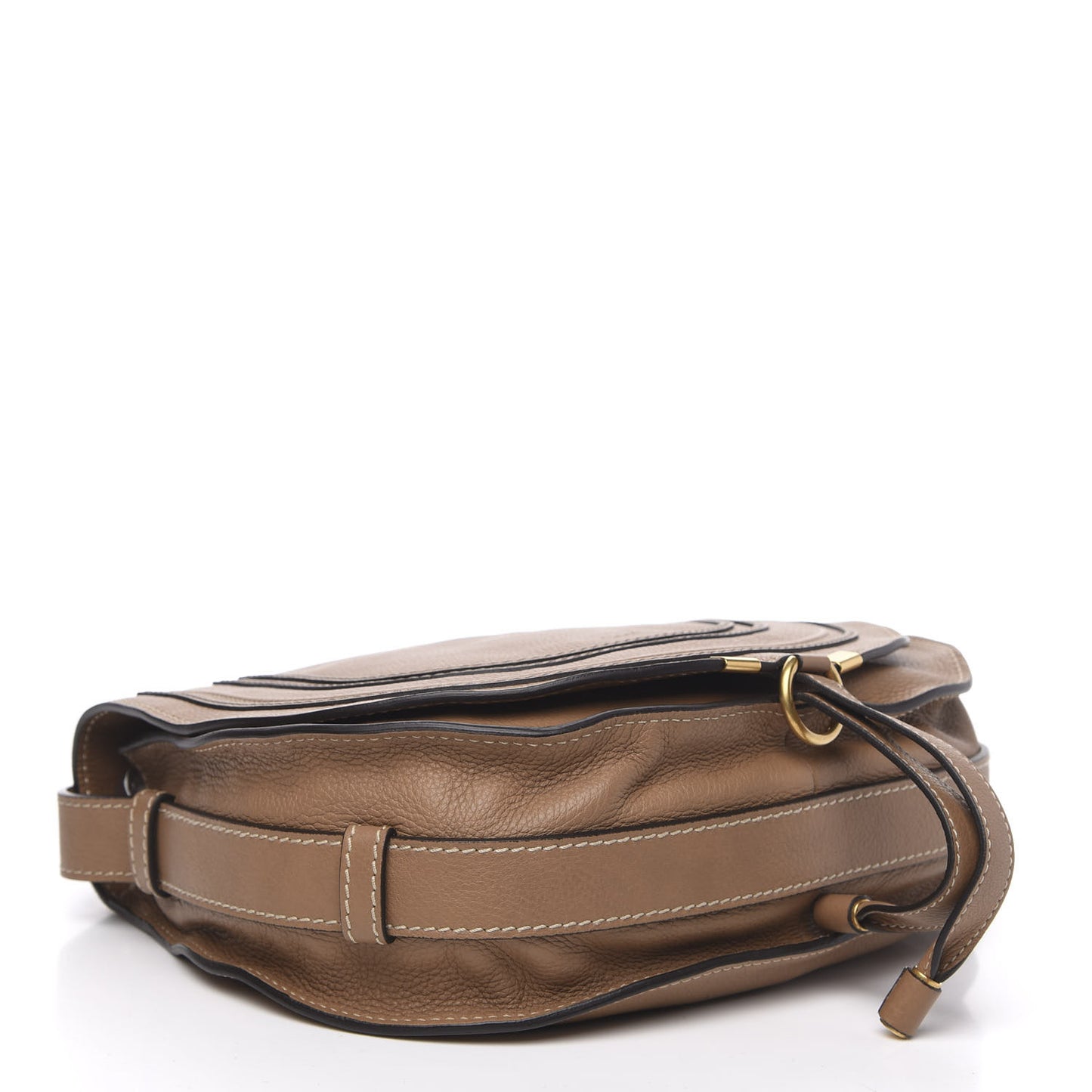 Calfskin Medium Marcie Round Crossbody Bag Nut