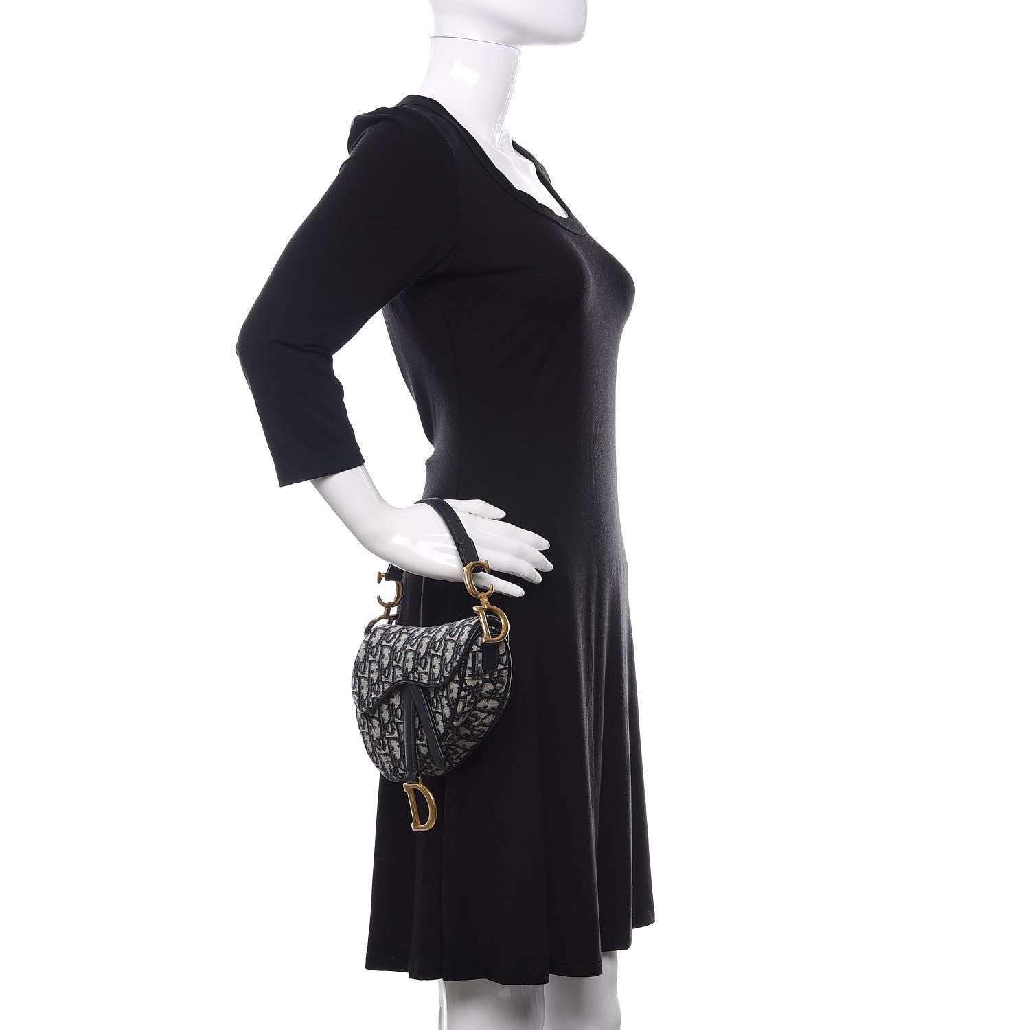 Christian Dior Oblique Mini Saddle Bag Blue 2 of 10