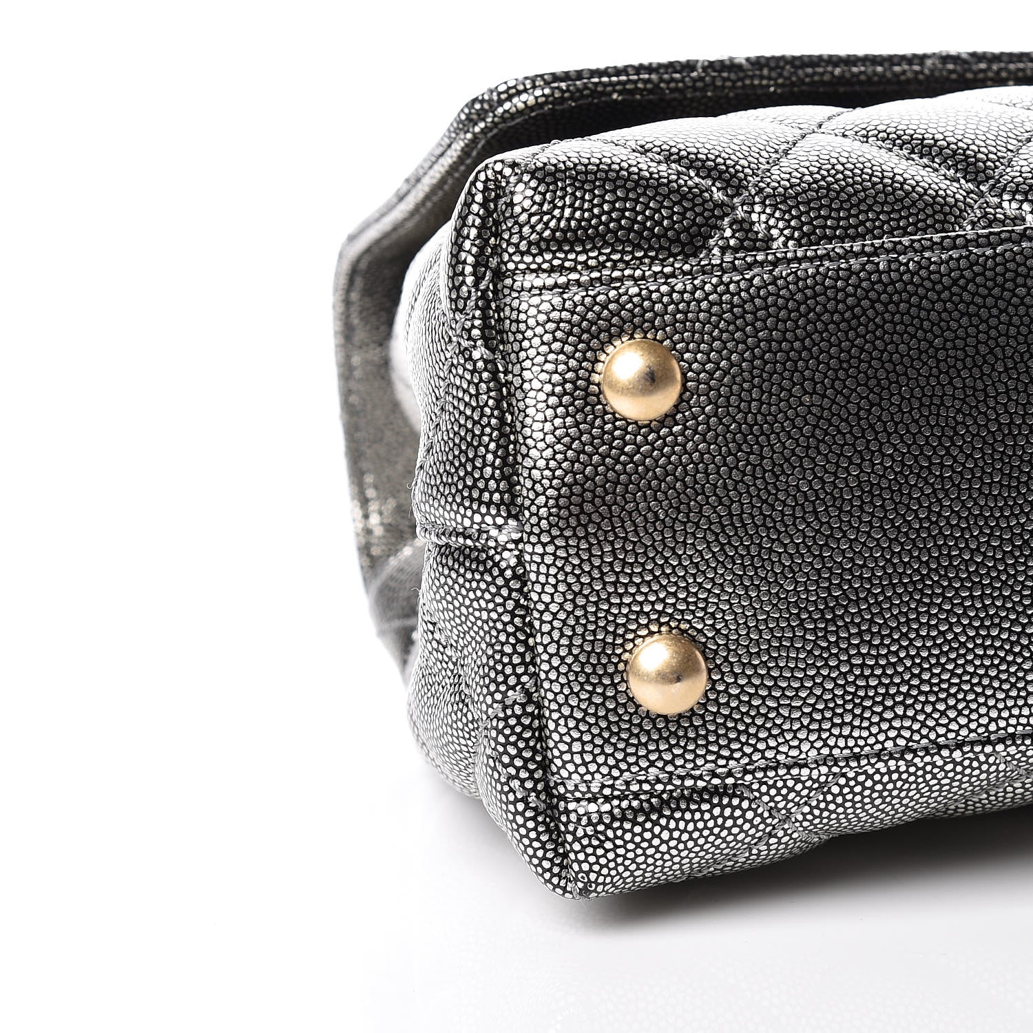 Chanel Metallic Caviar Quilted Mini Coco Handle Flap Silver 8 of 10