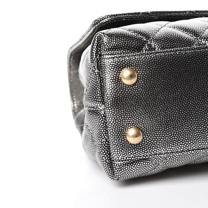 Chanel Metallic Caviar Quilted Mini Coco Handle Flap Silver 8 of 10
