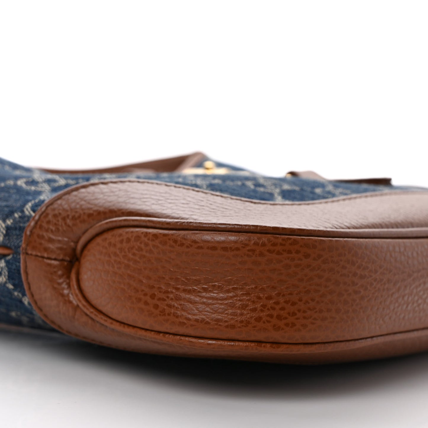 New Denim GG Monogram Calfskin Small Jackie 1961 Hobo Blue Tea Cuir