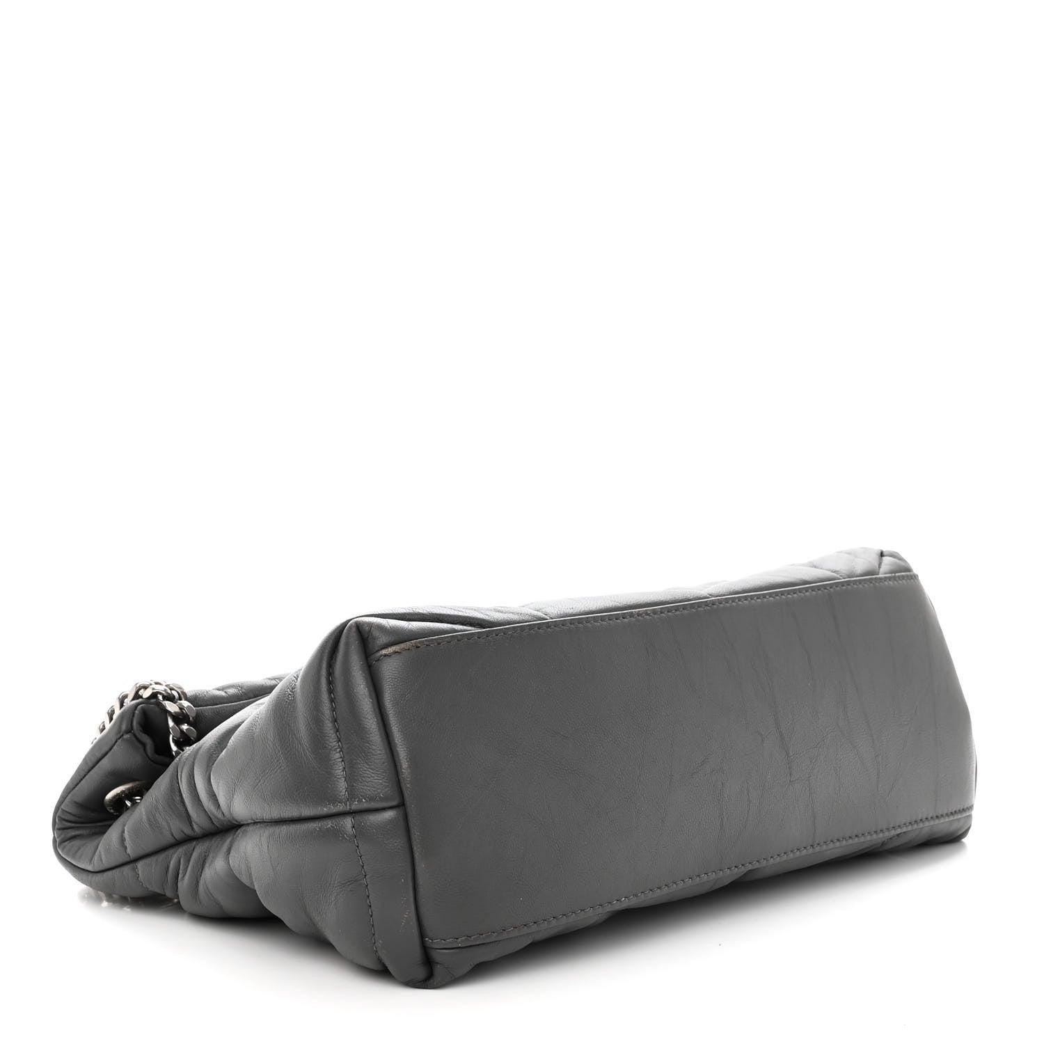 Saint Laurent Lambskin Quilted Small Loulou Puffer Monogram Chain Satchel Concrete 4 of 16