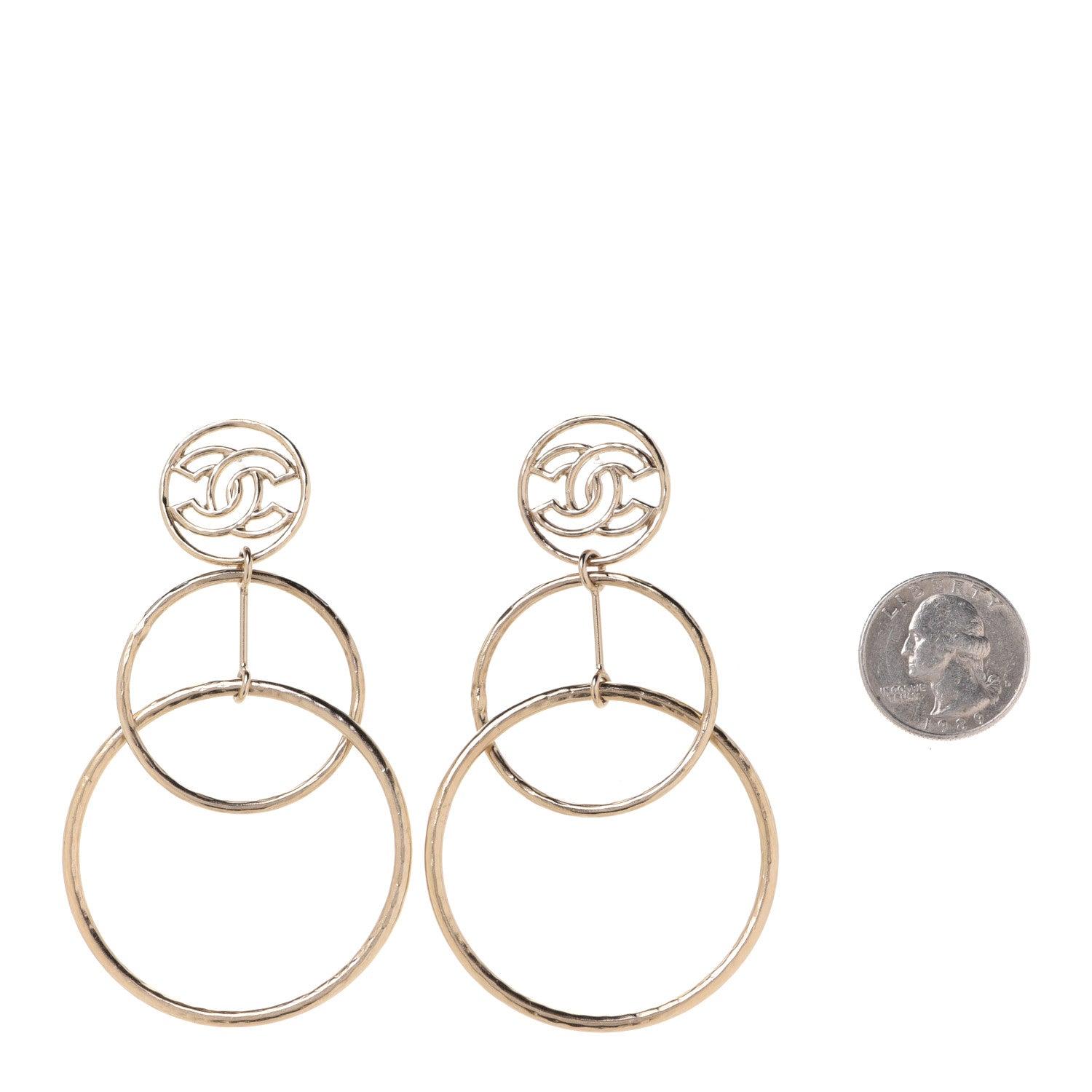 Chanel Hoop Cuba CC Earrings Gold 2 of 5