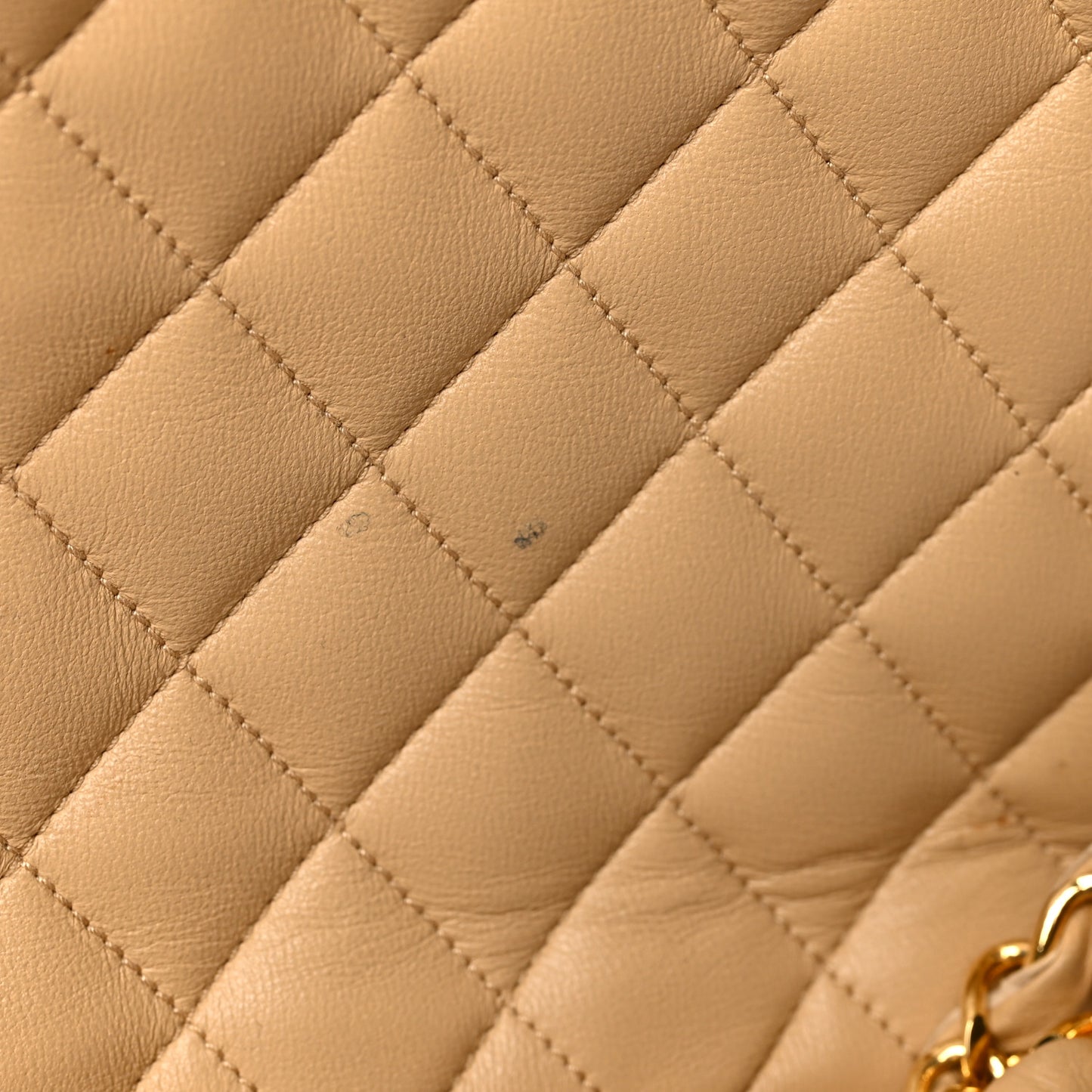 Lambskin Quilted CC Tote Beige