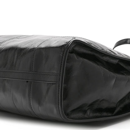Prada Glossy Calfskin Triangle Large Bonnie Shoulder Bag Black 10 of 10