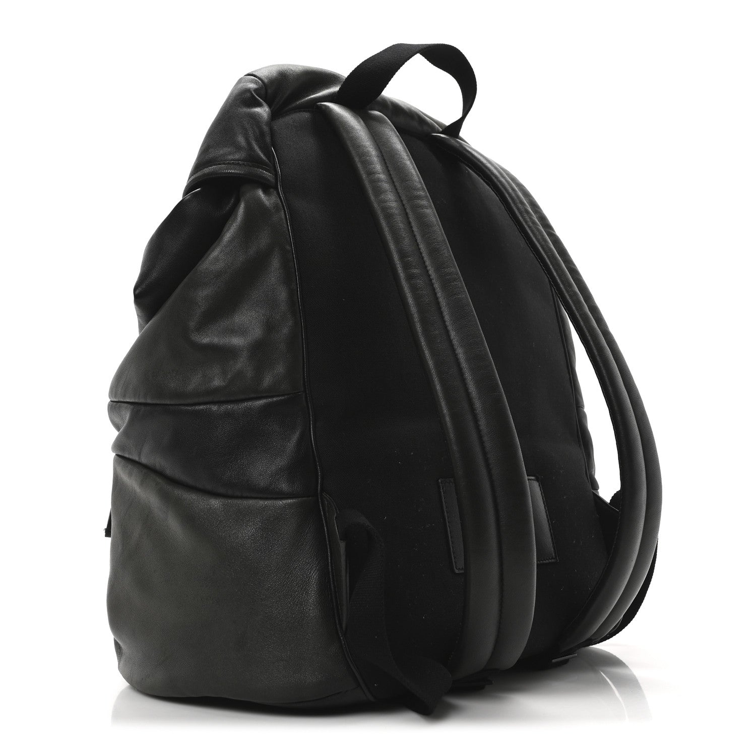 Saint Laurent Calfskin Logo Debossed Backpack Black 2 of 9