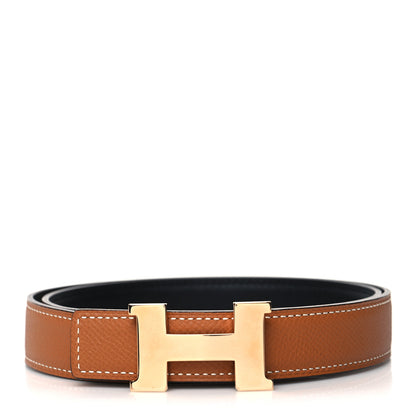 Hermes Swift Epsom 24mm Mini Constance H Belt 75 Black Gold 1 of 5