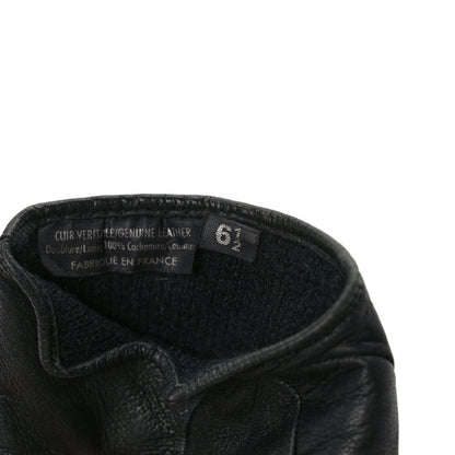 Chanel Lambskin Quilted Stitch CC Gloves 6.5 Black 4 of 6