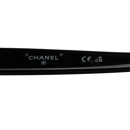 Chanel Acetate Pearl Oval Sunglasses S0114 Black 6 of 8