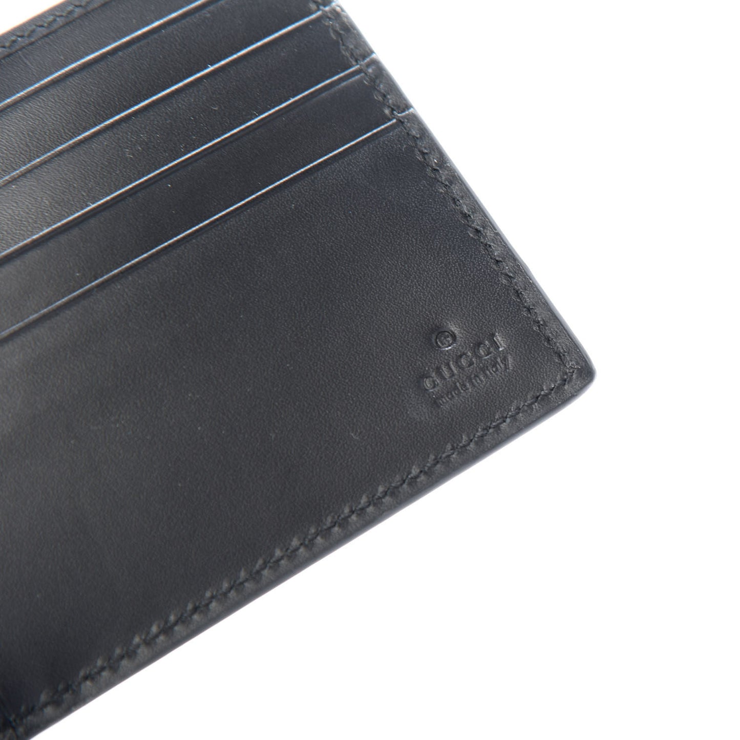 GG Supreme Monogram Selleria Calfskin Web New Web Bi-Fold Wallet Black