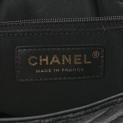 Chanel Aged Calfskin Chevron Quilted Shopping Tote Black 5 of 9