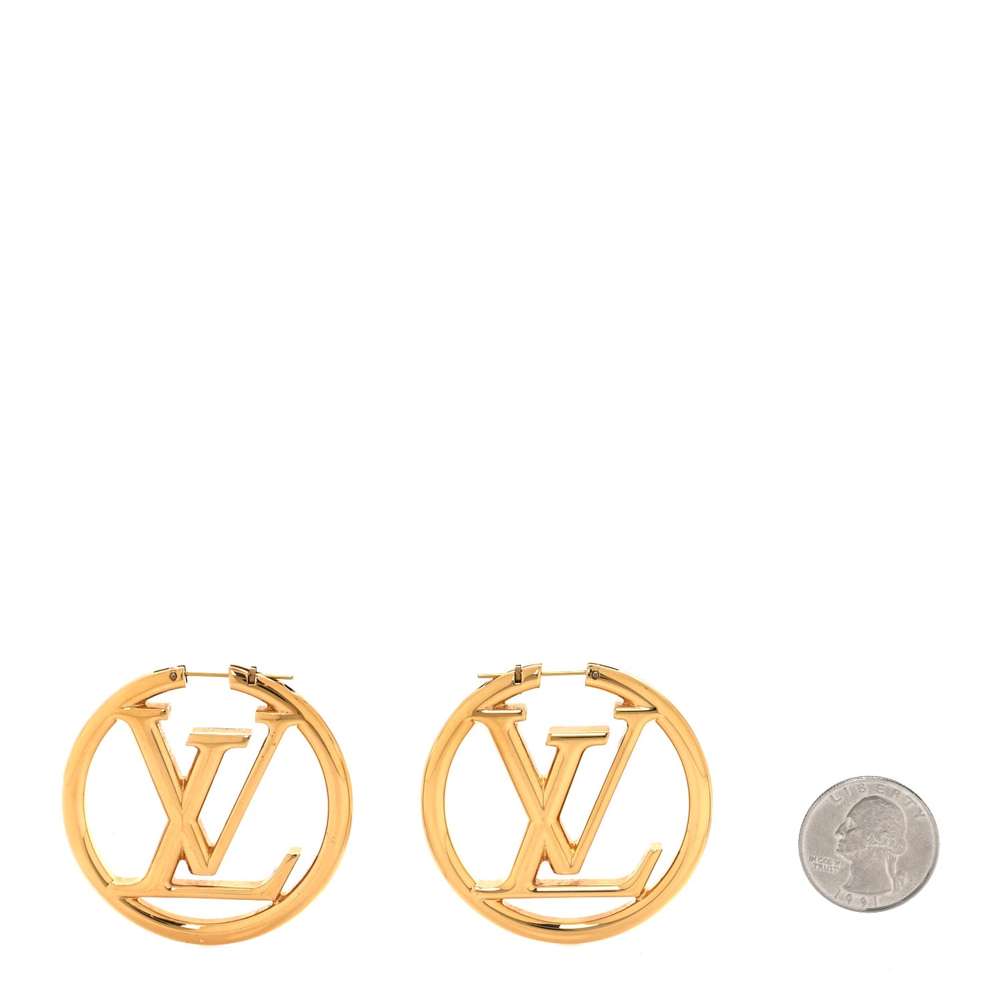 Metal Louise Hoop Earrings Gold