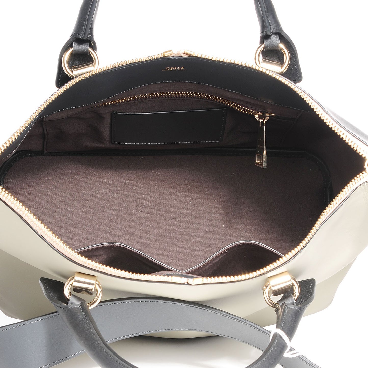 Smooth Calfskin Medium Baylee Tote Marshmallow Grey Black