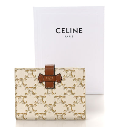 Celine Canvas Triomphe Medium Strap Wallet White 9 of 9