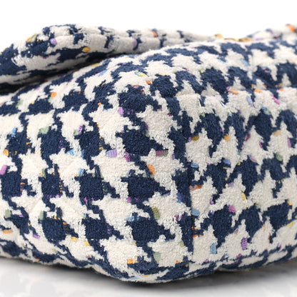 Chanel Tweed Quilted Maxi Chanel 19 Flap Ecru Navy Blue Multicolor 8 of 9
