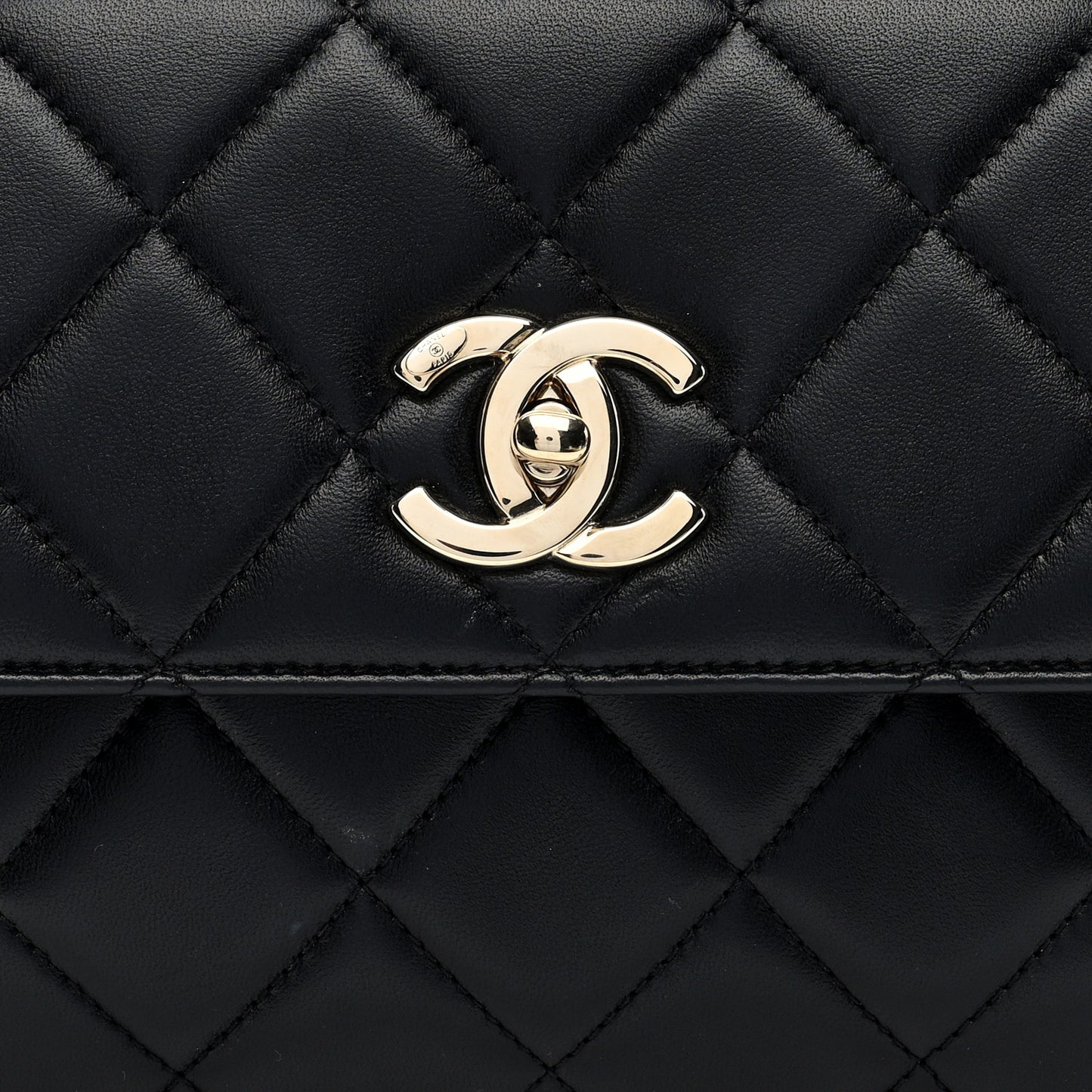 Lambskin Quilted Small Trendy CC Dual Handle Flap Bag Black