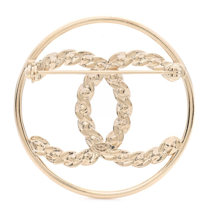 Chanel Crystal Round CC Brooch Gold 3 of 5
