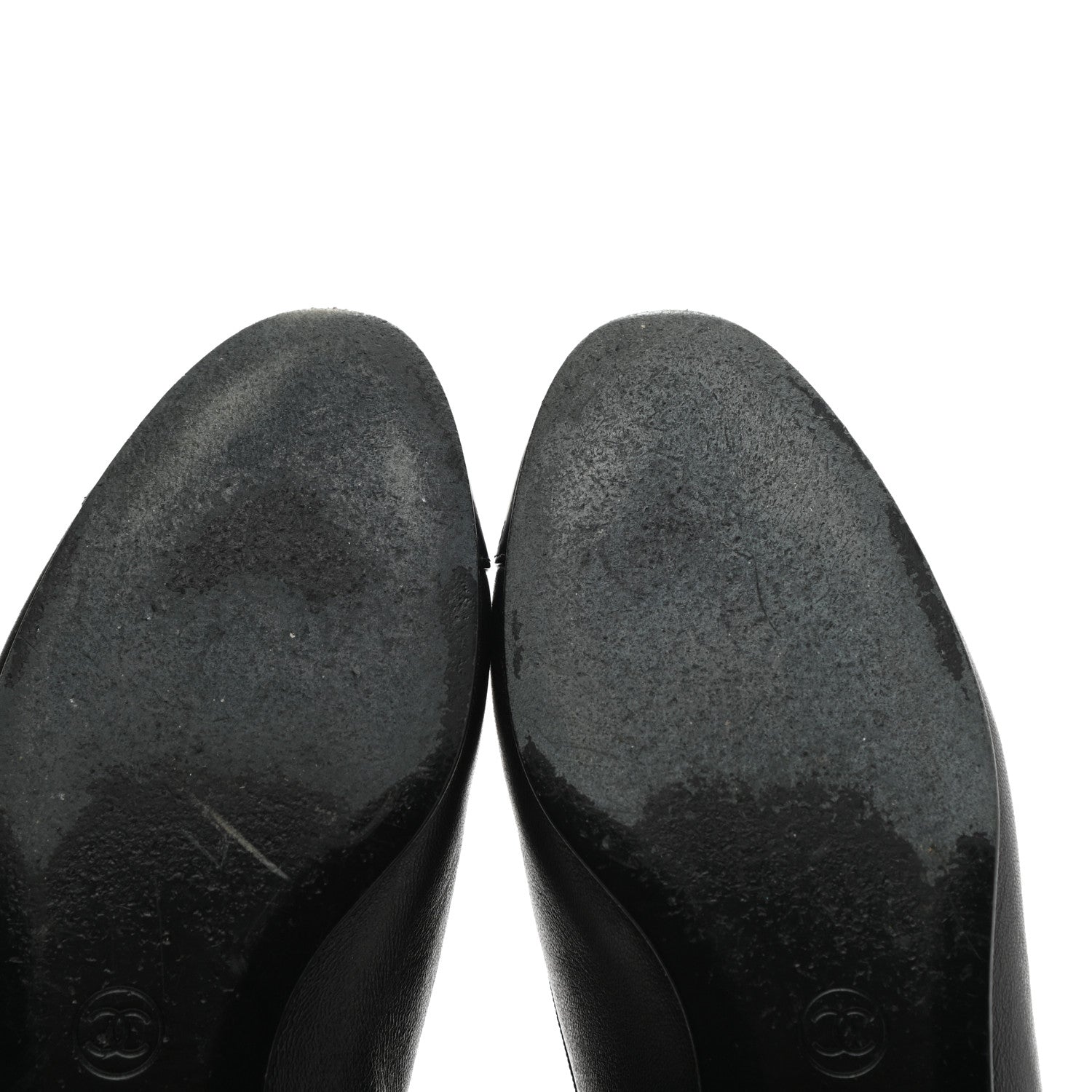 Chanel Lambskin Patent Cap Toe Ballerina Flats 38 Black 9 of 13