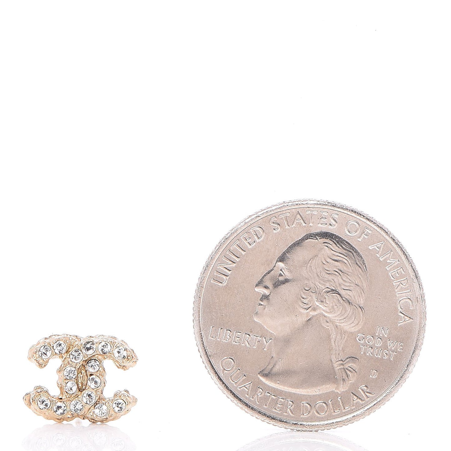 Crystal Mini CC Earrings Gold