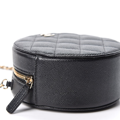 Chanel Caviar Quilted Round Clutch With Chain Black 7 of 9