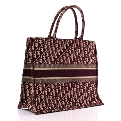 Christian Dior Oblique Large Book Tote Burgundy Multicolor 3 of 14