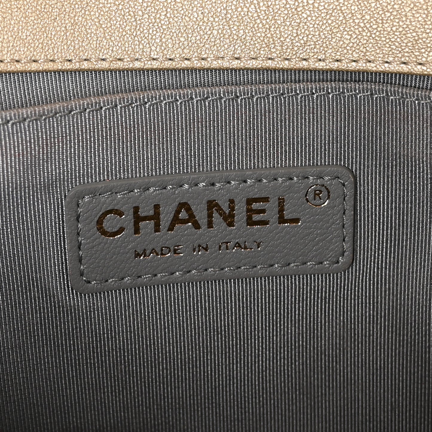 Metallic Lambskin Medium Golden CC Boy Flap Dark Gold