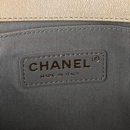 Chanel Metallic Lambskin Medium Golden CC Boy Flap Dark Gold 5 of 10
