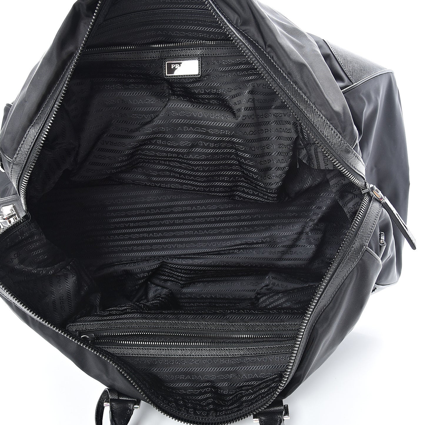 Tessuto Nylon Saffiano Duffle Bag Black