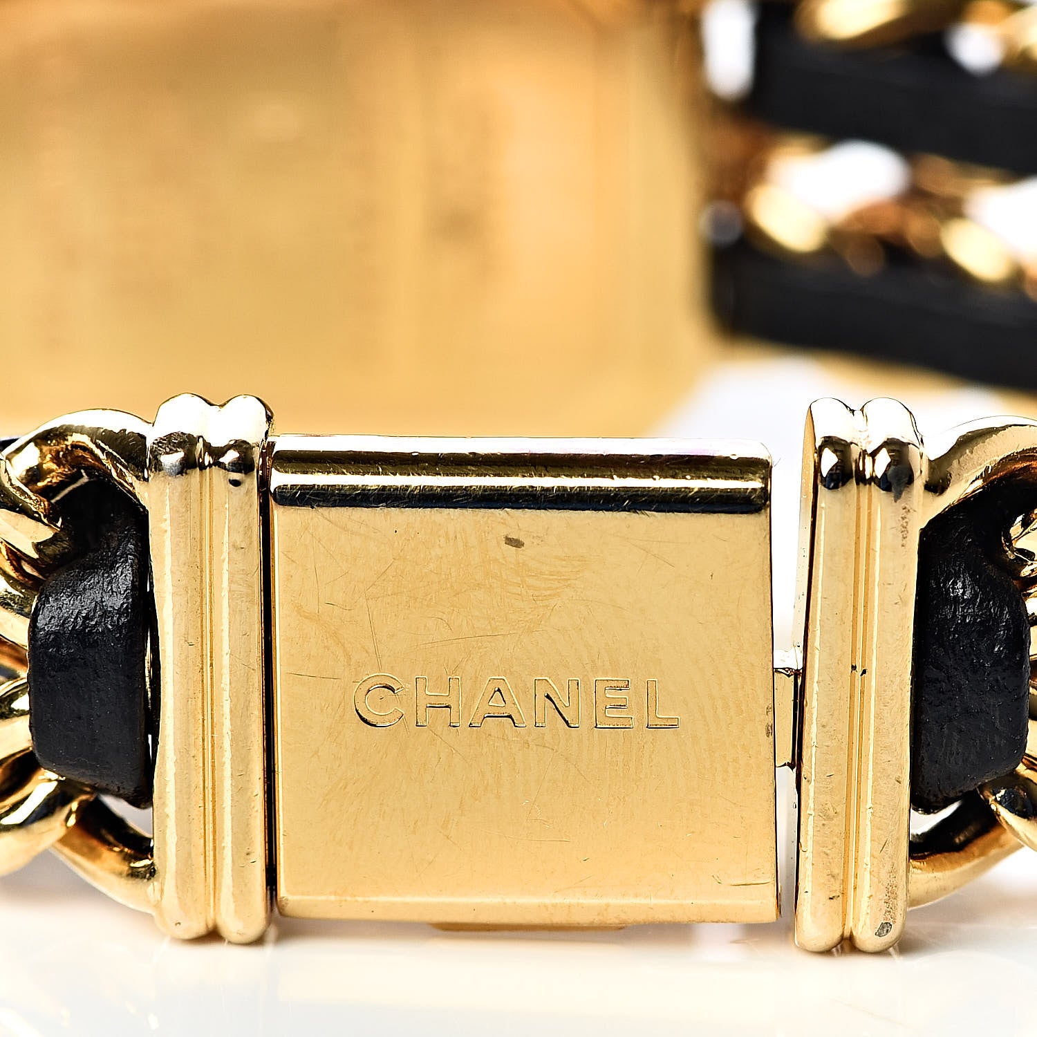 Chanel Stainless Steel Lambskin 20mm Chain Premiere Quartz Watch Gold M 9 of 11