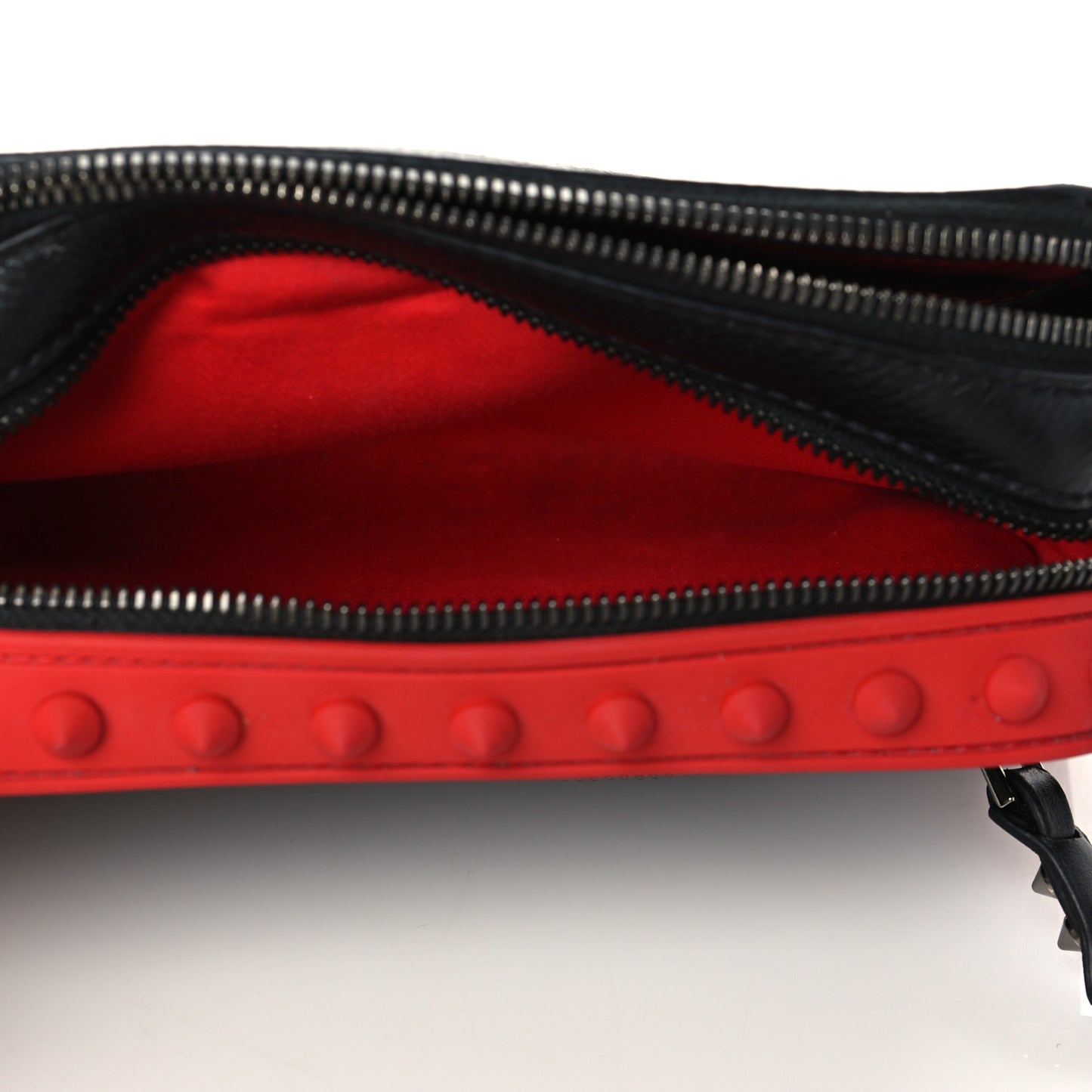 Empire Calfskin Gomme Spikes Loubitown Crossbody Loubi Black