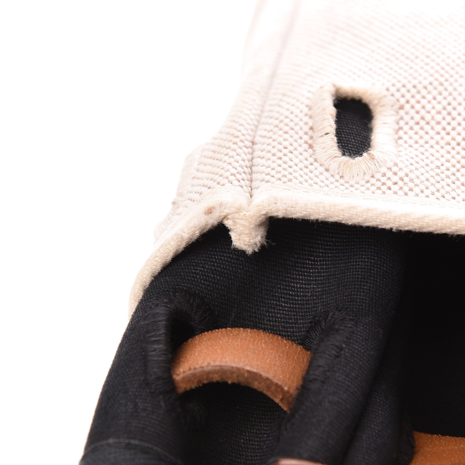Hermes Toile Vache Calfskin Herbag PM 30 Black Natural 23 of 23