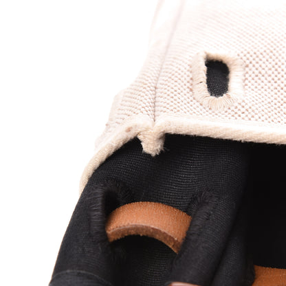 Hermes Toile Vache Calfskin Herbag PM 30 Black Natural 23 of 23