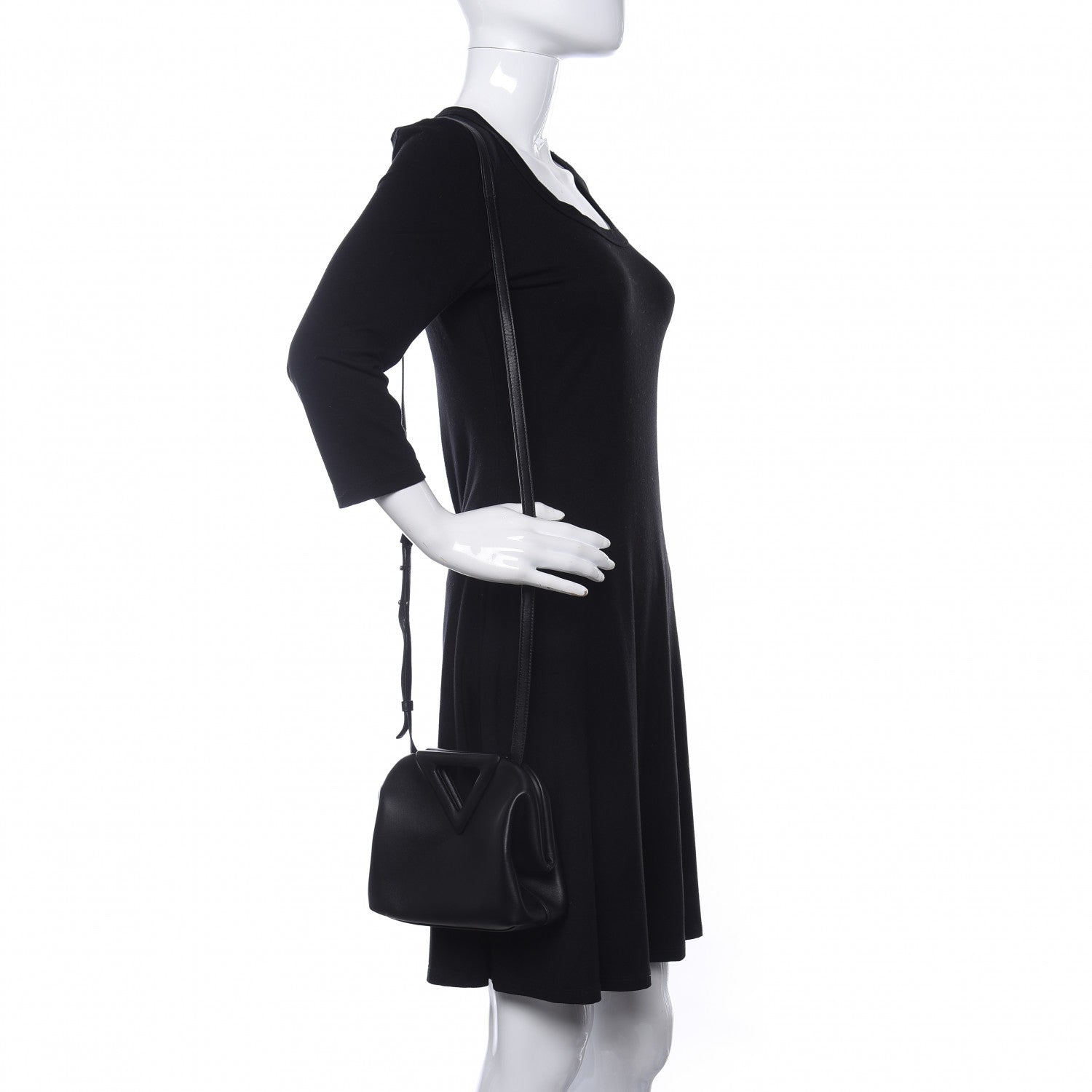 Bottega Veneta Calfskin Small The Point Triangle Bag Black 2 of 9