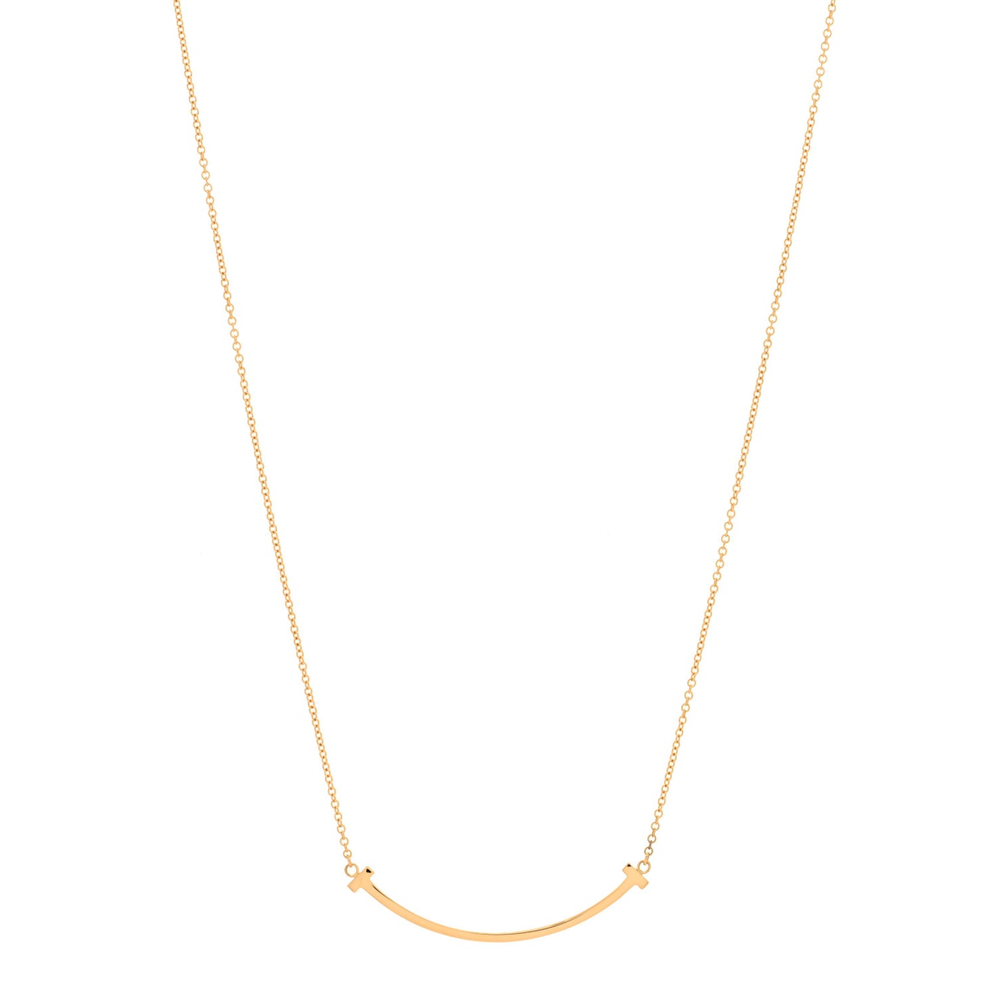 18K Rose Gold Small T Smile Pendant Necklace